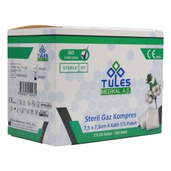 Tules Steril Nonwoven Gaz Kompres 100'lü Yeşil Kutu