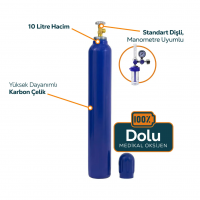 Çelik Oksijen Tüpü 10LT Dolu