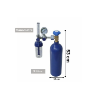 Manometreli Çelik Oksijen Tüpü 5lt Dolu
